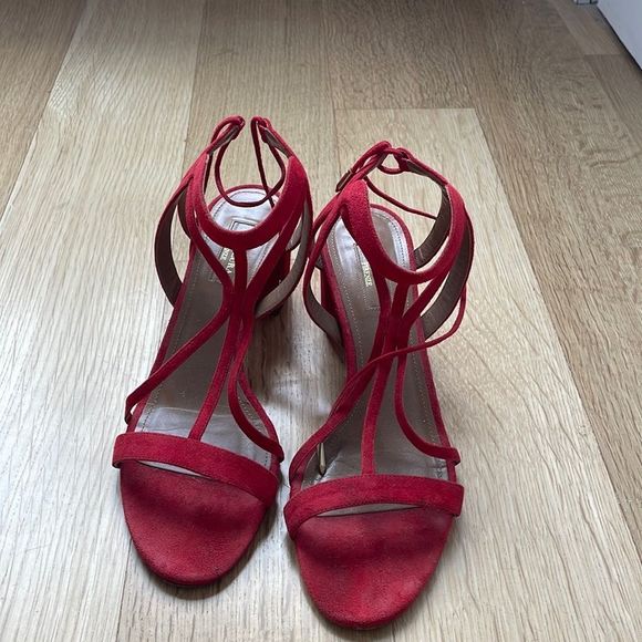 Aquazzura red suede sandals. 100% authentic